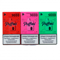 (М) Одноразовая электронная сигарета Puffmi Dura 9000 - Клубнично-Банановое Мороженное