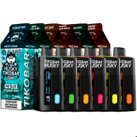 (М) Одноразовая электронная сигарета Tikobar x Husky 12000 - Киви Кактус Лайм