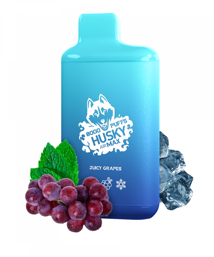 Одноразовая электронная сигарета Husky Air Max (8000) - JUICY GRAPES (виноград-мята)