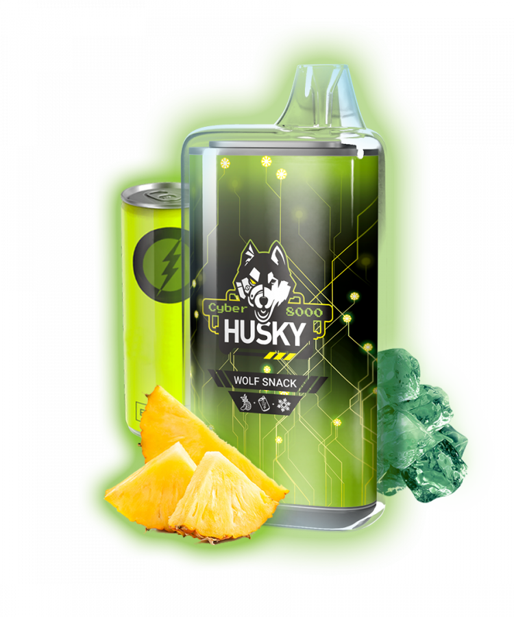 Одноразовая электронная сигарета Husky CYBER (8000) - WOLF SNACK (Энергетик, Ананас, Лед)