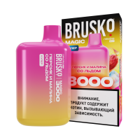 (М) Одноразовая электронная сигарета Brusko Magic 3000 - персик и малина со льдом