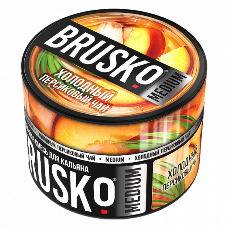 Бестабачная смесь BRUSKO Medium - Холодный персиковый чай 50 гр