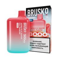 (М) Одноразовая электронная сигарета Brusko Magic 3000 - арбуз, дыня со льдом