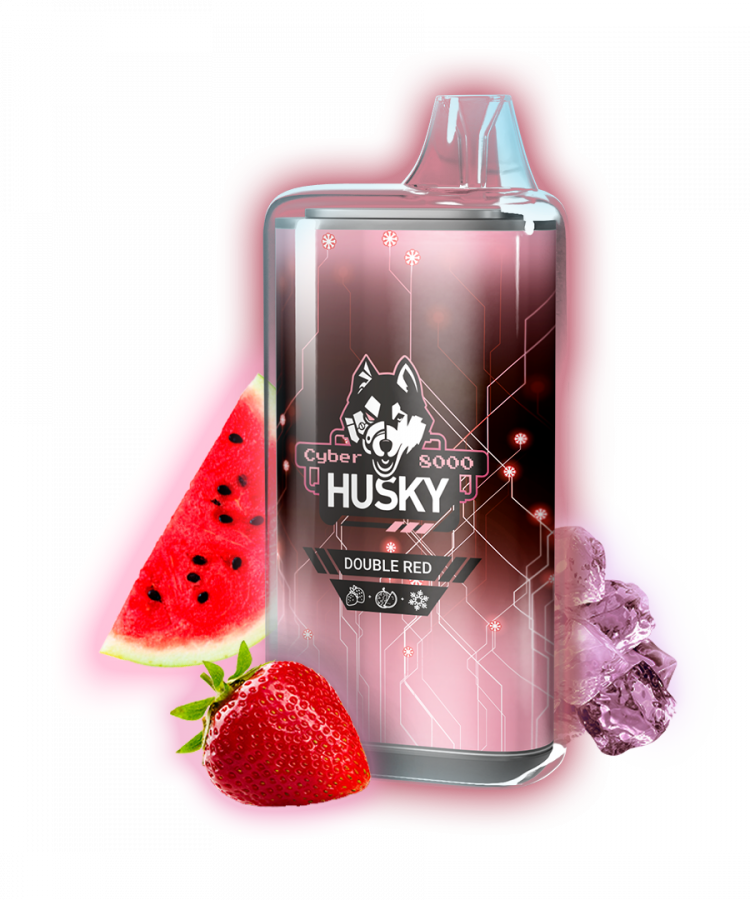 Одноразовая электронная сигарета Husky CYBER (8000) - DOUBLE RED (Клубника, Арбуз, Лед)