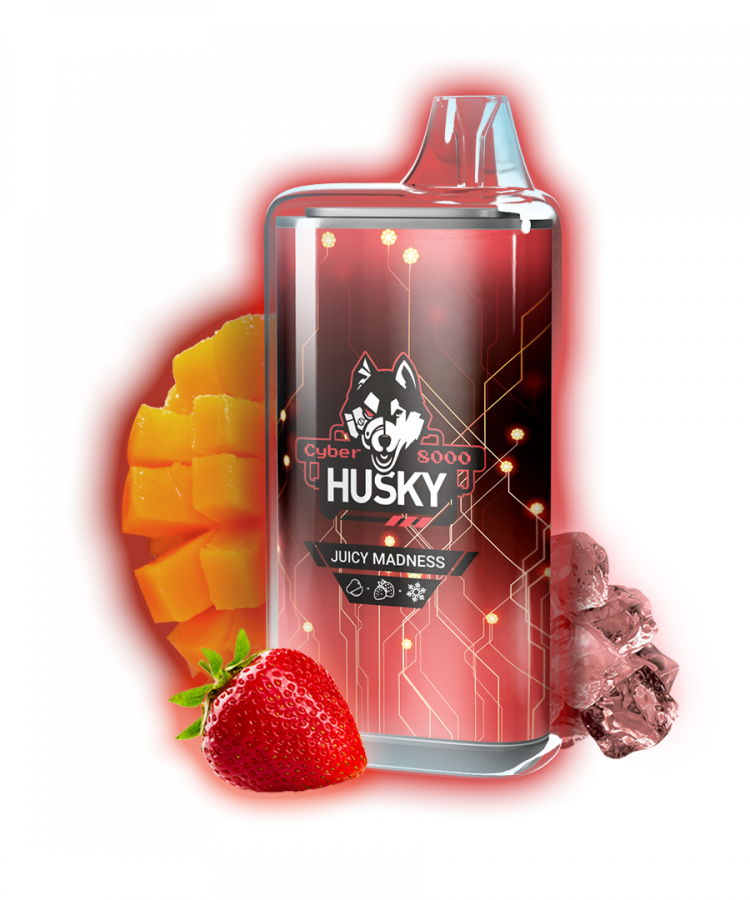 Одноразовая электронная сигарета Husky CYBER (8000) - JUICY MADNESS (Манго, Клубника, Лед)