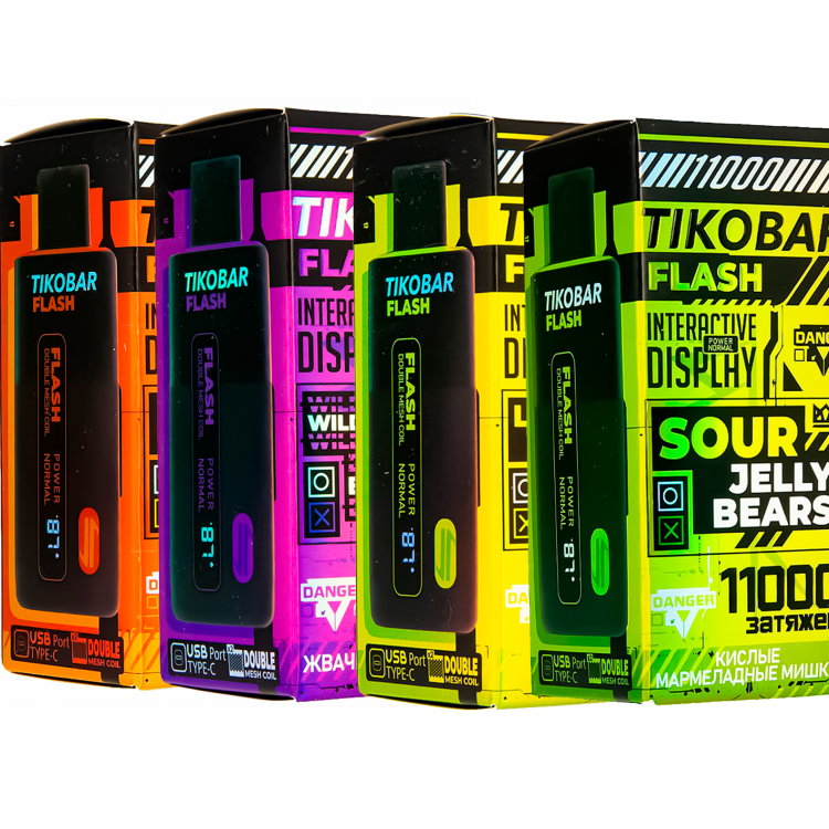 (М) Одноразовая электронная сигарета Tikobar 11000 - Sour Candies (Кислые Леденцы)