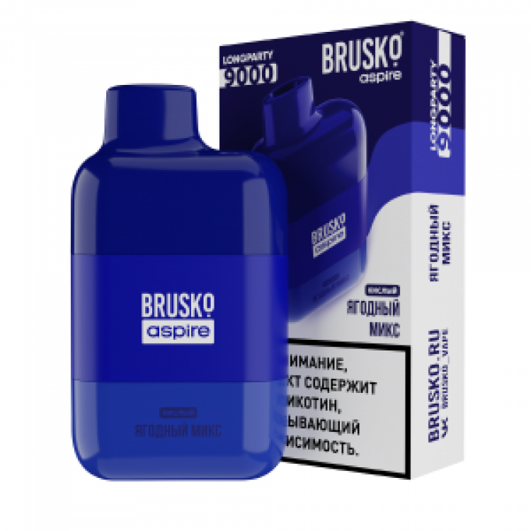 (М) Одноразовая электронная сигарета Brusko Longparty 9000 - Ягодный микс